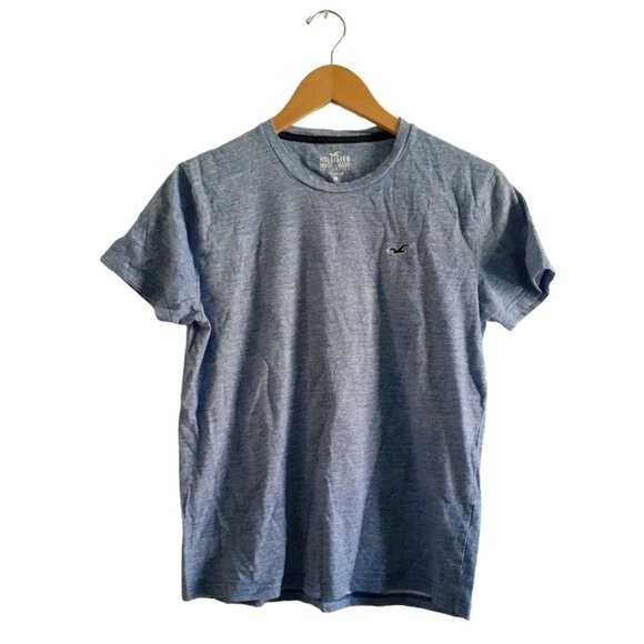 Hollister Men's ShortSleeve Logo Icon Crew Must Have Collection Heather BlueTee - Picture 2 of 7